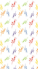 Fototapeta premium 北欧風の背景イラスト ボタニカルな背景画像