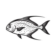 Fototapeta premium A detailed illustration of a majestic fish, meticulously designed with intricate lines and patterns, a true testament to the beauty of marine life.