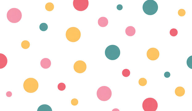Random colorful polka dots colorful dots pink yellow isolated on a transparent background