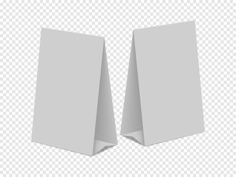table tent mockups blank on transparent background
