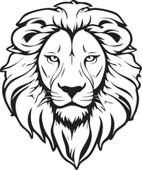 Fototapeta premium Lion Tête calme - Silhouette 