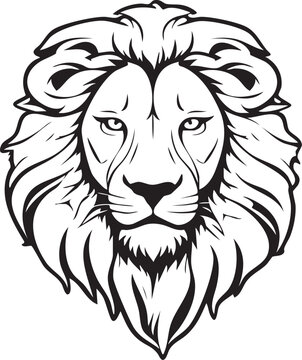 Lion T&ecirc;te calme - Silhouette
