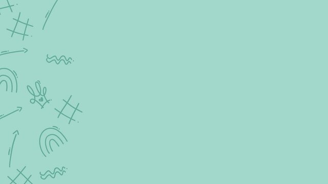Modern technology line art pattern background on light green minimalist backdrop with copy space