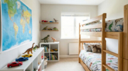 Blurred Interior Background of Bright and Clean Kids' Room - Ideal Material for Design and Compositing