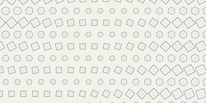 Geometric shapes in seamless animation pattern on screen display