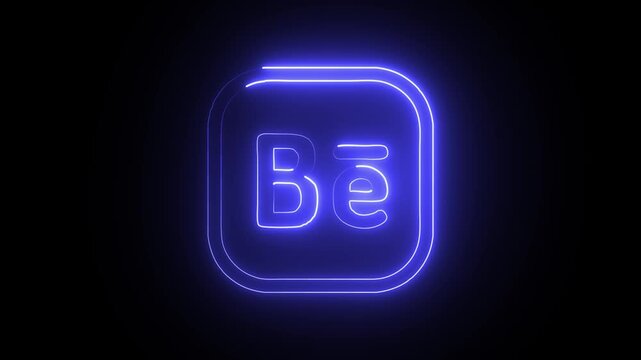 Beryllium element symbol Be neon sign on a black background, chemical element periodic table representation