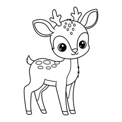 Cute Forest Deer Coloring Page