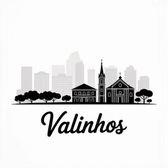 Valinhos Skyline Silhouette &mdash; A Suburban Agricultural City in S&atilde;o Paulo Vector Art