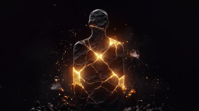  Inner strength breaks through stone shell