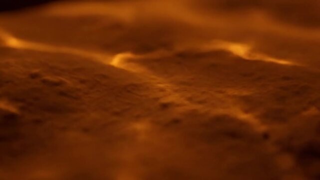 Pure Light Abstraction A completely abstract composition of warm, glowing, rippling light, without any identifiable surface or source, focusing purely on the organic movement of light.
