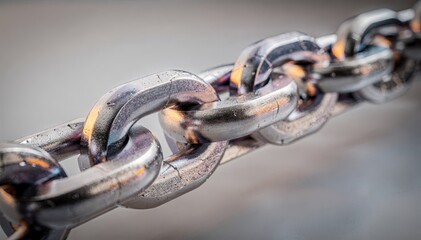 Shiny Metal Chain Close-Up