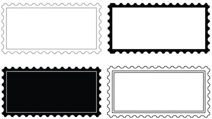 A graphic illustration displays two postage stamp outlines one white on a white background and one black on a white background high quality professional detailed modern