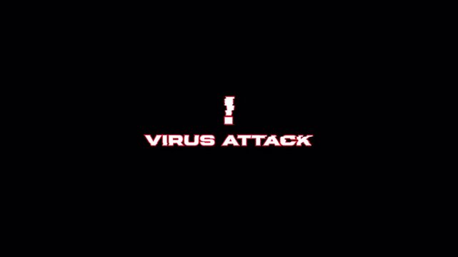 Virus Attack - Futuristic Glitch Text Animation Transparent