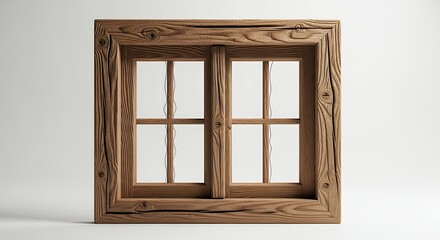 Obraz premium Rustic wooden window with glass panes