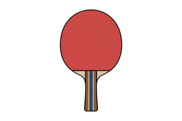 Red ping pong paddle isolated on a transparent background