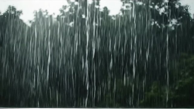 Abstract Water Patterns Focusing on the mesmerizing, linear patterns created by individual rain streaks.