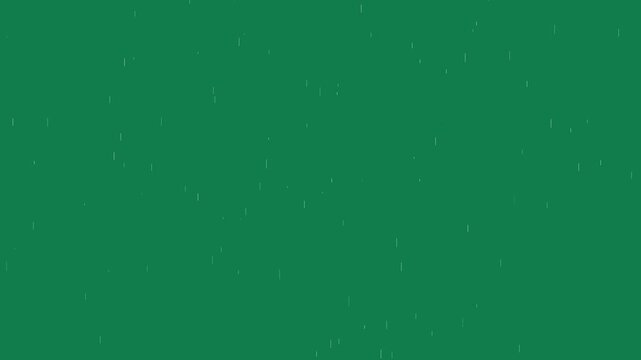 Raindrops splashing, heavy rain wall falling in front of the camera against on green screen. rain close up vfx insert. perfect for film, digital composition, projection mapping