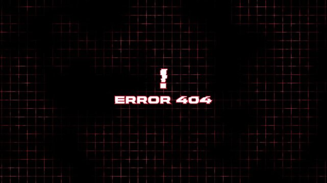 Futuristic Red Glitch Error 404 Text Animation