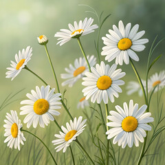 Obraz premium collection of realistic daisies