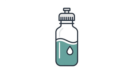 Obraz premium Dropper bottle with liquid medicine or serum in simple flat design style