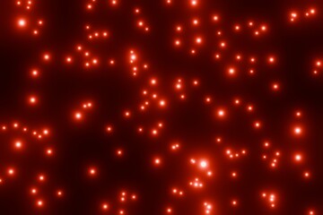 Obraz premium 黒背景の上で赤く輝く無数の粒子