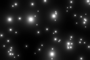 黒背景に浮かぶたくさんの白い粒子