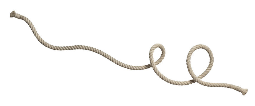 Beige rope twisted isolated isolated on a transparent background