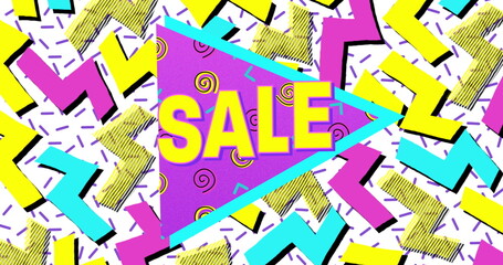 Bold Sale Advertisement in Retro Eighties Style 4k © vectorfusionart