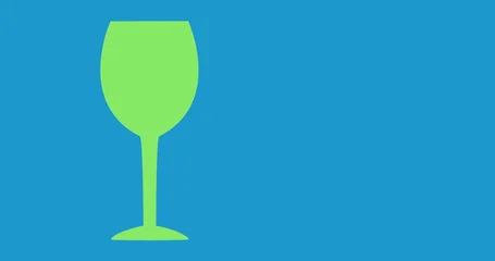 Fototapete Rund Alkohol Wine glass shape filling up with colours 4k  © vectorfusionart