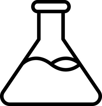 Black erlenmeyer flask icon - outline