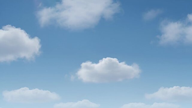 Calming sky with white clouds scattered gently across a light blue expanse