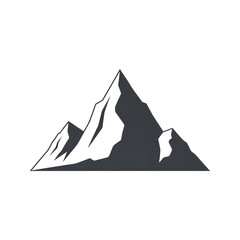 Jagged dark gray mountain peaks isolated on a transparent background