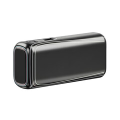 Sleek Black Rectangular Device with Silver Trim isolated on a transparent background