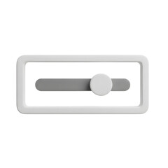 White rectangle slider control isolated on a transparent background