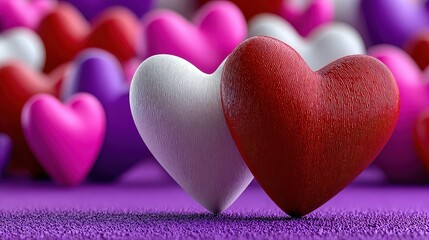 Obraz premium Romantic Valentine's Day Hearts Wallpaper for Love and Celebration