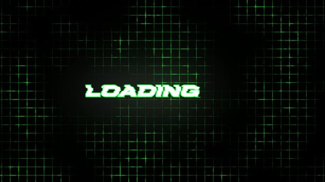 Futuristic Green Glitch Loading Text Animation