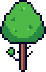 Fototapeta premium Pixel art tree representing retro video game asset