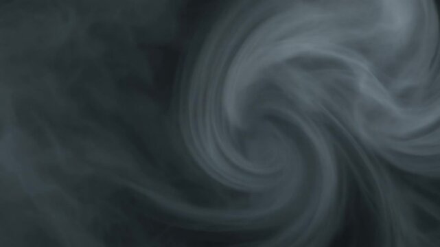 Dark gray swirling misty foggy abstract background.