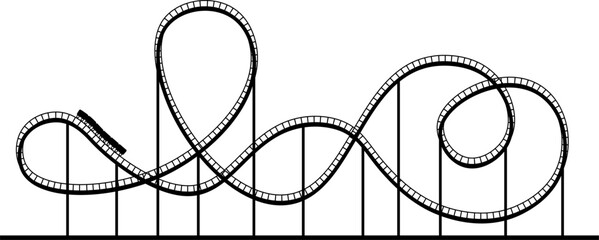 Roller coaster track going through loops and curves © Tartila