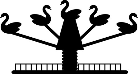 Amusement park swan ride carousel vector icon © Tartila