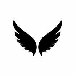 Fototapeta premium Black Angel Wings Silhouette Graphic Design.
