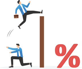 Fototapeta premium Economic Hurdles and Percentage Growth