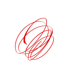 A vibrant red swirling design on a transparent black background on transparent background