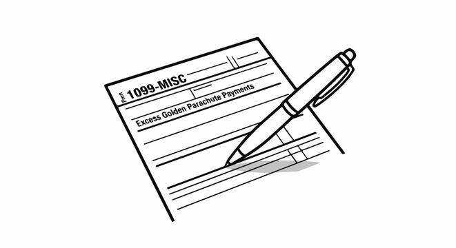 A pen rests on a tax form indicating "Excess Golden Parachute Payments