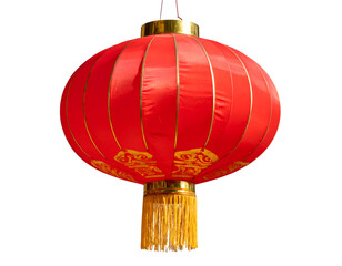 Chinese New Year red lantern isolated on transparent background