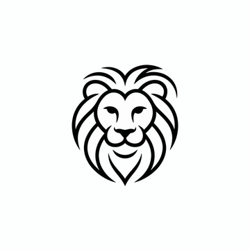 Elegant lion head logo design with flowing mane