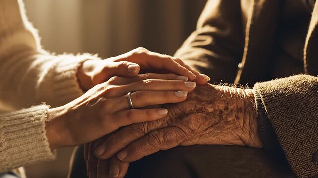 A tender moment of intergenerational connection and support
