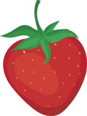Cute strawberry with leaves valentines fruit sticker