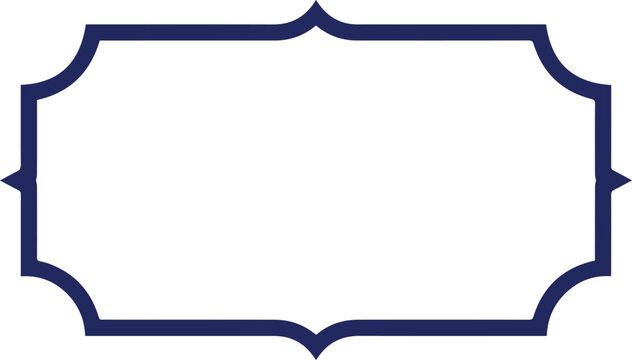 Navy blue vintage label or banner frame, vector illustration for mockup or overlay effect, isolated on transparent background, png