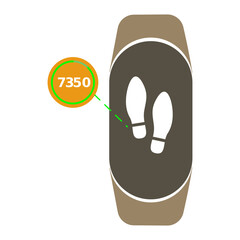 Step Count Mixed Icon. Fitness tracker steps counter
